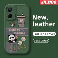 เคส JIUMOO สำหรับ Realme 10 Pro 5G Realme 10 Pro Plus เคสนุ่มหนังแบบบางลายแพนด้าน่ารักคลุมทั้งหมดเคสป้องกันเลนส์กล้องลายดีไซน์ใหม่เคสกันกระแทกกรอบซิลิโคน