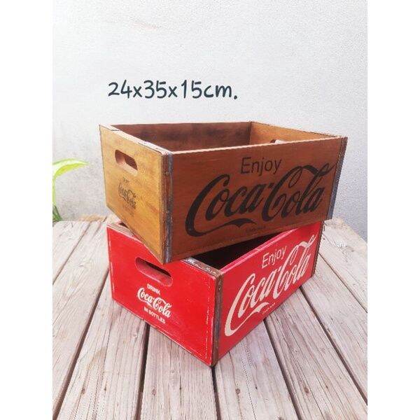 โปรแรง-coke-coca-cola-ลังโค้ก-โค้ก-ลังไม้-ลังเก็บของท้ายรถมอเตอร์ไซด์-ลังไม้เนื้อแข็ง-ลังไม้วินเทจ-กระบะใส่ของ-ขนาด24x35x15-cm-ราคาถูก