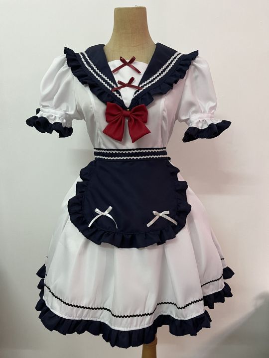 กองทัพเรือญี่ปุ่น-lolita-ชุดอะนิเมะสาว-cosplay-แม่บ้านกองทัพเรือแม่บ้านเครื่องแต่งกายสำหรับวันฮาโลวีน-cos-เสื้อผ้า