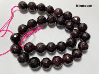 Wholesal Natural 13mm+-0.2 Red Garnet Faceted Round Loose Beads For Making Jewelry DIY celet Necklace Strand 15"