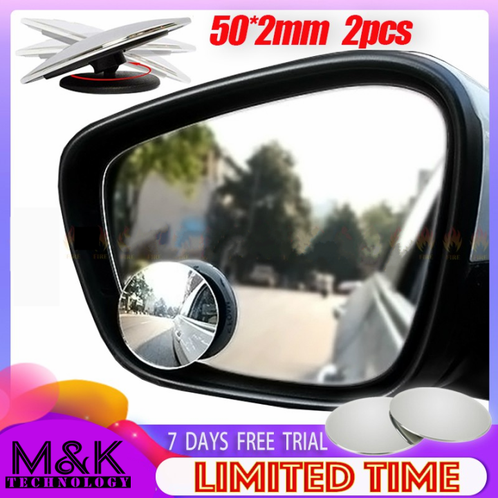 Car Motorcycle Blind Spot Mirror Waterproof 360 Rotatable 3M Adhesive