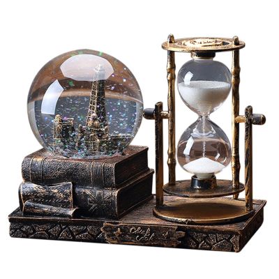 Retro Crystal Ball Hourglass Timer Creative Decoration Wine Cabinet Living Room Home Tabletop Decore Household Items