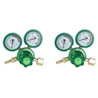 2X Oxygen Gas Bottle Regulators O2 Reducing Pressure Inhaler Acetylene Double Gauge Regulator Oxygen Tank Regulator