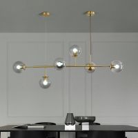 [COD] magic bean long modern minimalist personality strip restaurant bar glass ball chandelier