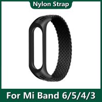 【Quality】 สร้อยข้อมือสำหรับ Mi Band 5สายไนลอนถักเดี่ยวสร้อยข้อมือ Pulseira สายรัดข้อมือ Miband5 Miband4สำหรับสายรัด4 3 6