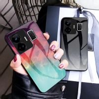 เคสสำหรับ Realme GT Neo5 GT Neo3 GT2 Pro ลายดาวกระจกเทมเปอร์ฝาแข็งเคสโทรศัพท์พร้อมเคสเคสโทรศัพท์มือถือขอบซิลิโคนทันสมัย