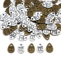 【LZ】✙✳∈  50 pçs  feito para você  etiquetas de metal de bronze da tira etiquetas feitas à mão gota encantos pingentes jóias diy para colar pulseira