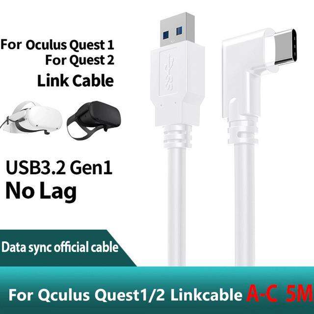 hot-ruxmmmlhj-566-สำหรับ-oculus-quest-2-elbow-60w-pd-5gbps-ที่ชาร์จไฟรวดเร็ว-usb-3-2-gen1-type-c-สายโอนย้ายข้อมูล3m-4m-5m-ลิงค์เคเบิล-vr-อุปกรณ์เสริม