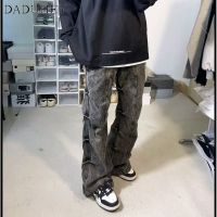 DaDuHey Mens 2023 New High Waist Loose Straight Cargo Pants American Hip-Hop High Street Ins Fashionable Handsome Casual JeansTH