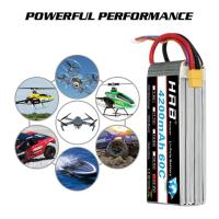 HRB แบตเตอรี่คุณภาพสูง แบตลิโพ 4200 mah 22.2V 60CLiPo Battery for RC Car Boat Truck Heli Airplane