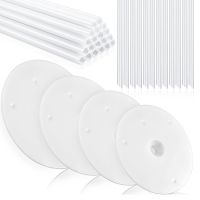 ∋ 36 Pieces Plastic Cake Dowel Rods Set 20 Pieces White Cake Sticks Support Rod And 4 Pieces Cake Separator Plates