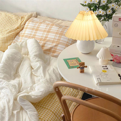 Pleated Table Lamp Led Dimming Mushroom Desk Lamp Ceramic Base Night Lights Washable Lampshade Standing Lamps Bedside Lampe E27