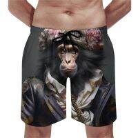 Monkey Board Shorts ภาพที่น่าตื่นตาตื่นใจ Dapper เสื้อผ้าฮาวายบีชกางเกงขาสั้นกีฬาอย่างรวดเร็วแห้งกางเกงว่ายน้ำของขวัญวันเกิด XS-5XL