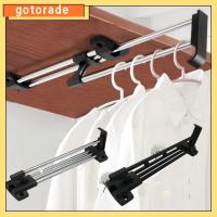 GOTORADE พับเก็บได้ ที่แขวนเสื้อผ้า กล้องส่องทางไกลส่องทางไกล เหล็กไร้สนิม ราวแขวนผ้าเช็ดตัว คานเคลื่อนที่ได้ 250มม. 300มม. 350มม ราวติดตู้เสื้อผ้าด้านบน