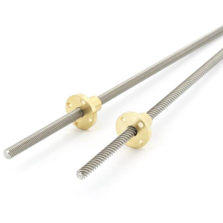 hot-3d-printer-screws-diameter-5mm-length-150mm-lead-1mm-2mm-4mm-304-stainless-steel-trapezoidal-1pcs-with-brass-nut