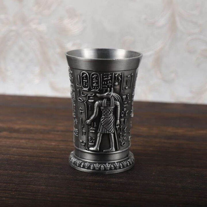 Egyptian Wine Glass Retro Metal Cup ThreeDimensional Embossed Spirits