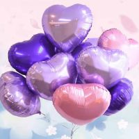 10PCS/PACK 18 inch Purple Pink Love Balloon Set (4 Light Purple 3 Purple 3 Pink) Artificial Flowers  Plants