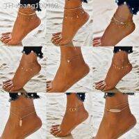 【CW】☋▣☂  Anklet for Punk Metal Chain Sequin Anklets Beach Female Barefoot Leg Jewelry