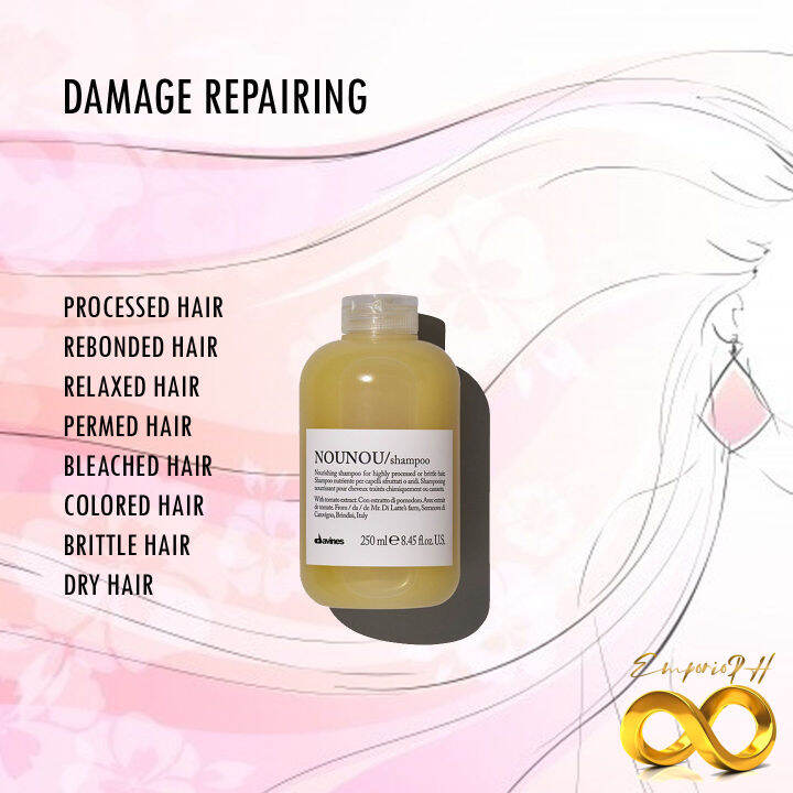Davines Nounou Damage Repair Shampoo Dry Brittle Processed