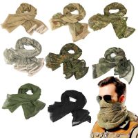 Military Tactical Scarf Camouflage Mesh Neck Scarf KeffIyeh Sniper Face Scarf Veil Shemagh Head Wrap for Outdoor Camping Hunting