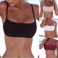 Bathing Swimsuit Swimwear Bandeau Bra Tops Female Hot Summer Color Solid Bikini Push-Up Bandage Women Fashion