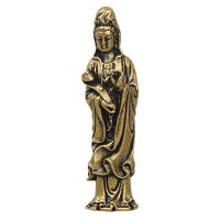 Miniature Buddha Yin Bodhisattva Bronze Buddha Bronze Statue for Small Landscape Decoration Antique Bronze Ware