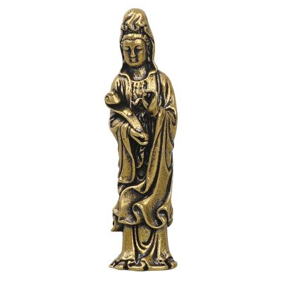 Miniature Buddha Yin Bodhisattva Bronze Buddha Bronze Statue for Small Landscape Decoration Antique Bronze Ware