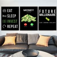 Paper Money Is Calling Food Invest Canvas Paintings Inspirational Motivational Posters Prints Wall Pictures Office