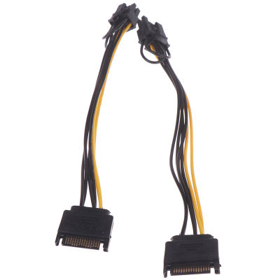 [Moneline]  15pin สาย SATA ชายกับ8pin(6 + 2) สายไฟ PCI-E 20ซม. สำหรับกราฟิกการ์ด