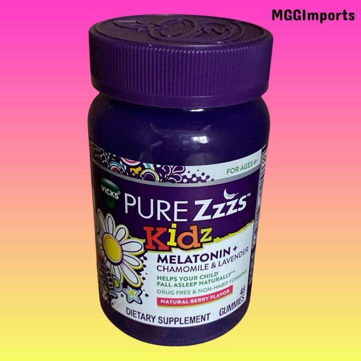 Vicks PURE Zzzs Kidz, Melatonin Sleep Aid Gummies for Kids and Children