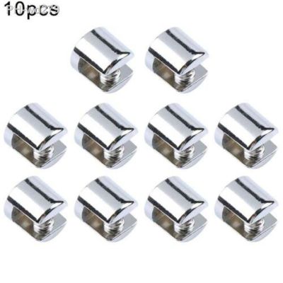 10pcs Glass Shelf Support Clamp Brackets Clip Chrome Shelves 8-12mm Clip Tool For Fixing Bathroom Glass Isolating Office Glass