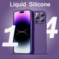 Original Square Liquid ซิลิโคนสำหรับ iPhone 14 13 11 12 Pro Max X XS Max XR 7 8 Plus SE 2020กันกระแทกสีม่วง Funda