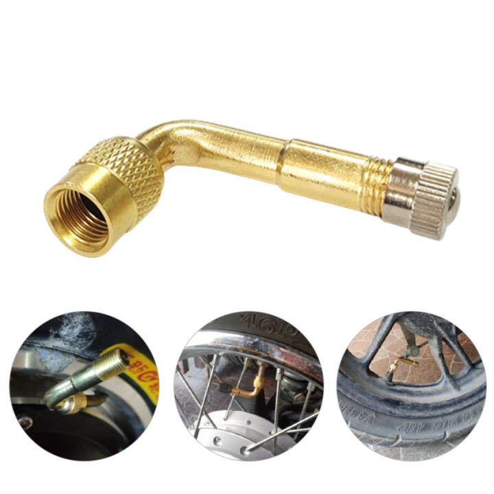 Gold Brass 90 Degree Tire Inflation Valve Extender Adapter Car Auto