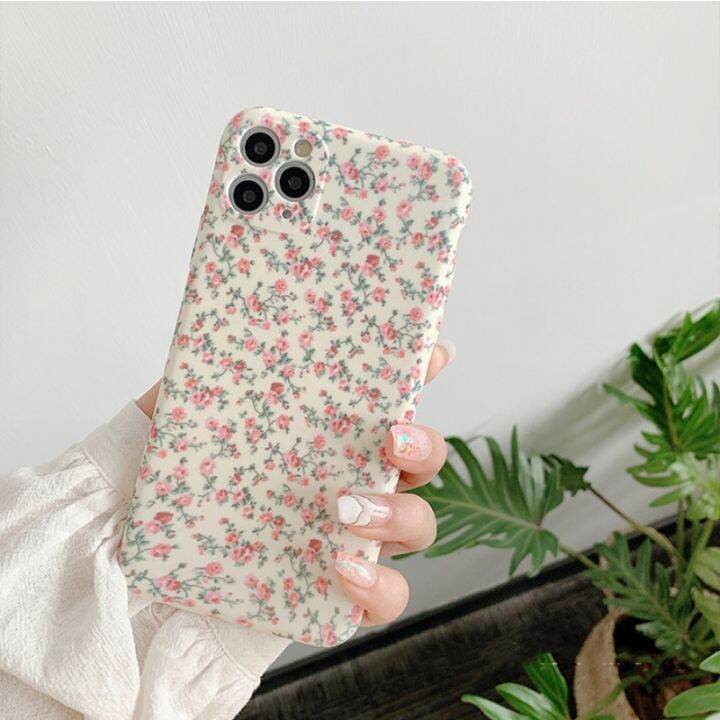 cc-korea-floral-for-iphone-14-13-12-x-xsmax-xr-7-soft-pink-matte-back-cover