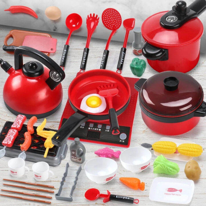 51PCS/Set Cooking Toys Kids Play House Toy Kitchen Utensils Cooking