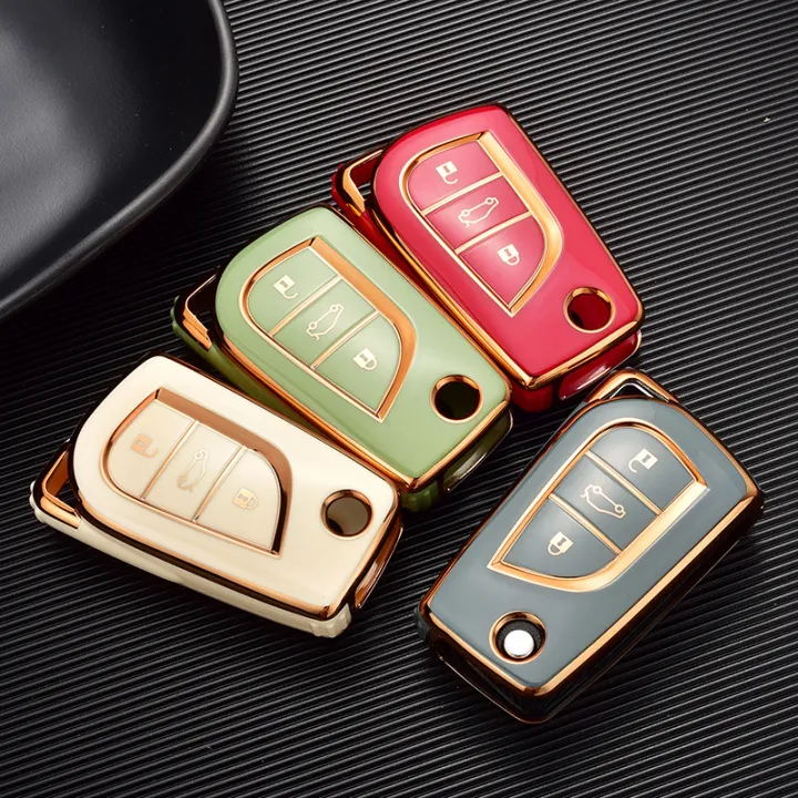 TPU Remote Car Flip Key Fob Case Cover Holder Shell For Toyota Corolla ...