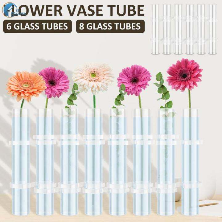 Hinged Flower Vase Test Tube, 8pcs Test Tubes Flower Vases Plant Display  Holder, Table Centerpieces Vase With Brush