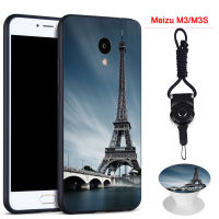 มาใหม่ล่าสุด Meizu M3เคสโทรศัพท์สำหรับเคสซิลิโคนเนื้อนิ่มมีขาตั้งโทรศัพท์ลวดลายและเชือกเหมือนกัน