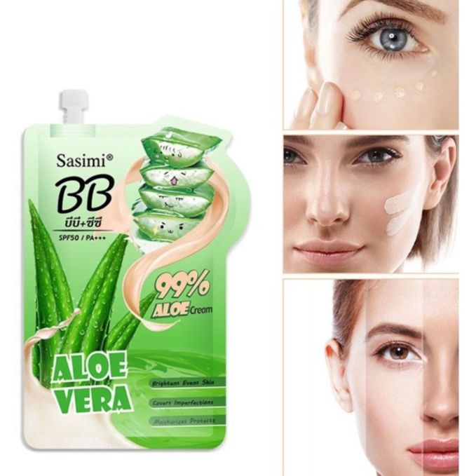 s-1845-บีบี-ซีซี-sasimispf50-รองพื้นว่านหางจระเข้-99-แท้ทำให้หน้าเนียนแล้วยังช่วยปกปิดจุดบกพร่องอย่างรอยสิว-ฝ้า-กระ-ได้อย่างดีมาก-ๆ