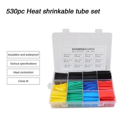 140 pc/300pc/530pc/560pc set heat shrink tube  wire cable insulated sleeving heat shrink tubing set multicolor hose combination Cable Management