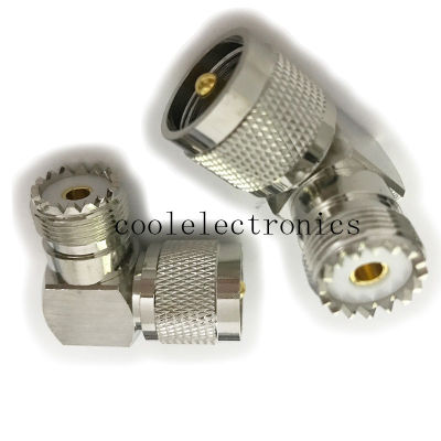 1pc UHF SO239 female Right Angle to UHF PL259 Male 90 Degree RF Coax Cable Connector Adapter 50ohm