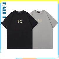 เสื้อยืดแขนสั้น ผ้าฝ้าย พิมพ์ลายตัวอักษร FG Flocking ทรงหลวม ขนาดใหญ่ สไตล์ฮิปฮอป แฟชั่นฤดูร้อน สําหรับผู้หญิง และผู้ชาย