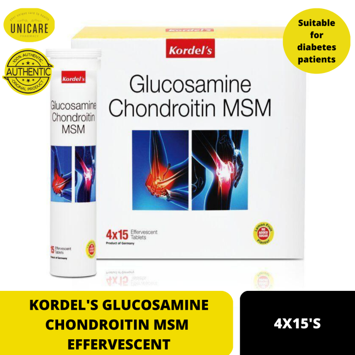 KORDEL'S GLUCOSAMINE CHONDROITIN MSM EFFERVESCENT 4X15'S Lazada