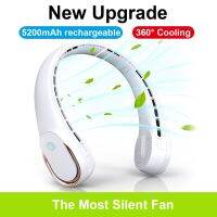 Portable Neck Fan 360° Cooling Portable Strong Wind Fan With Adjustable Speed 5200Mah Rechargeable Mute Bladeless Neck Fan