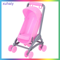 Xuhaiy โมเดลรถเข็นเด็กแบบ2 In 1ของรถเข็นเด็กทารกอุปกรณ์บ้านตุ๊กตาจิ๋วแบบ DIY