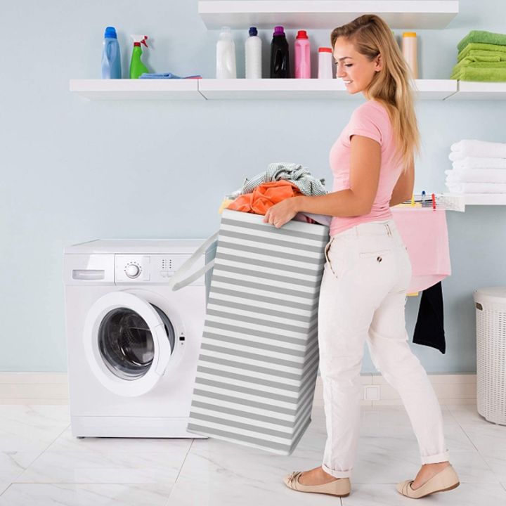 75l-large-laundry-basket-foldable-clothes-storage-basket-stripe-toys-storage-bag-with-extended-handle