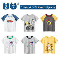 27Kids Store เสื้อยืดแขนสั้นของเด็กเสื้อยืดเด็กหญิงเด็กชายสำหรับเด็กทารก (1Y-8Y) 2023สำหรับเด็กผู้ชายฤดูร้อน