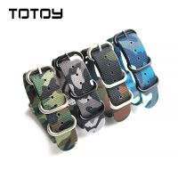 ☑๑ Camouflage Nylon Watchband Long Section 18 20 22 24MM Green Blue Camouflage Military Mountaineering Watch Strap