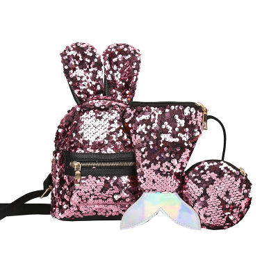 Children 3pcsset Sequins Backpacks Teenage Girls Shining Travel Large Capacity Bags Glitter Rucksack Party School Bags Bagpack