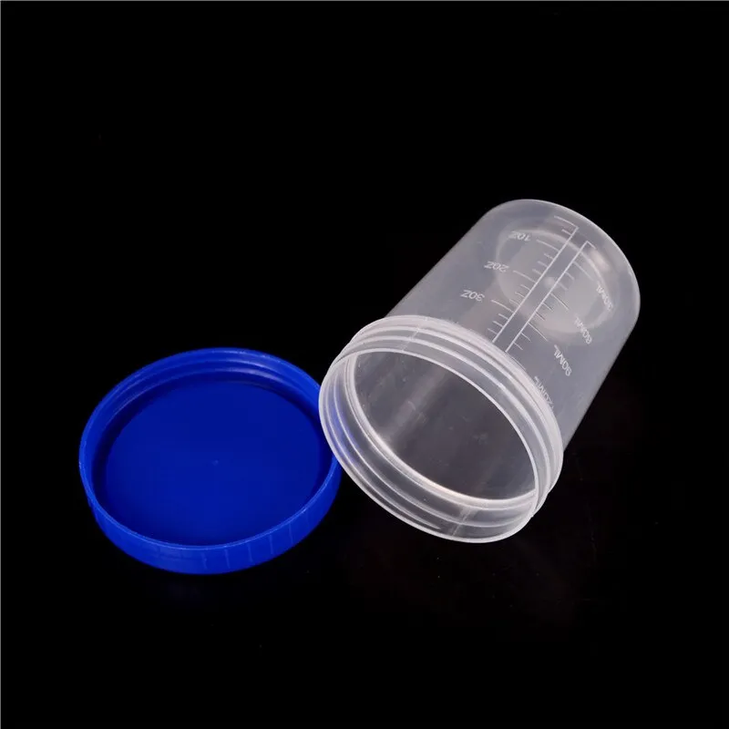 Mduoduo 120ml Plastic Specimen Sample Jar Craft Container Measuring Cup  with Lids 